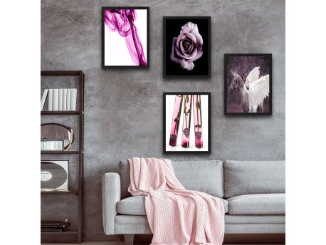 WALLXPERT Dekorativna slika u okviru (4 komada) Purple Unicorn Set