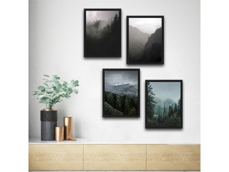WALLXPERT Dekorativna slika u okviru (4 komada) The Forest Set