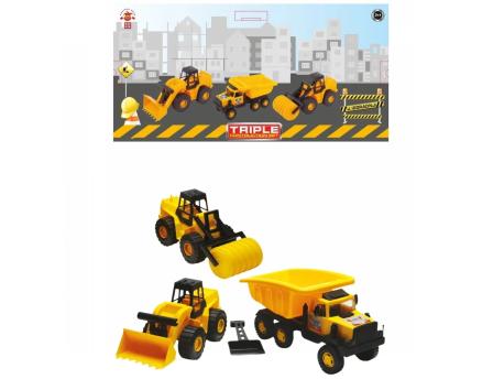 Guclu Buldozer, valjak i kamion Triple Construction u kutiji 35x70x19cm