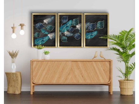 WALLXPERT Dekorativna uramljena MDF slika (3 komada) 023
