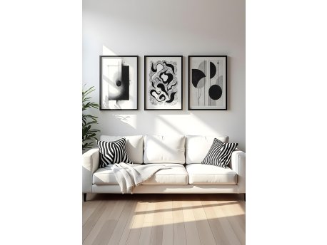WALLXPERT Dekorativna uramljena MDF slika (3 komada) Huhu425 50 x 70