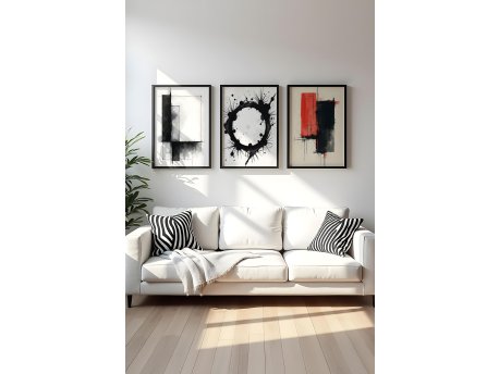 WALLXPERT Dekorativna uramljena MDF slika (3 komada) Huhu426 50 x 70