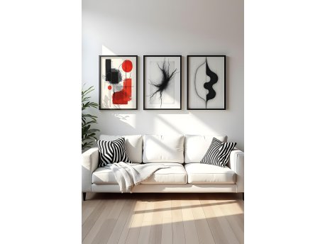 WALLXPERT Dekorativna uramljena MDF slika (3 komada) Huhu427 50 x 70