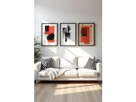 WALLXPERT Dekorativna uramljena MDF slika (3 komada) Huhu428 50 x 70