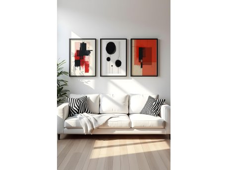 WALLXPERT Dekorativna uramljena MDF slika (3 komada) Huhu429 50 x 70