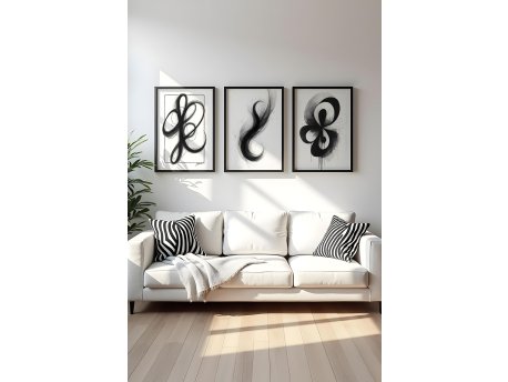 WALLXPERT Dekorativna uramljena MDF slika (3 komada) Huhu430 50 x 70