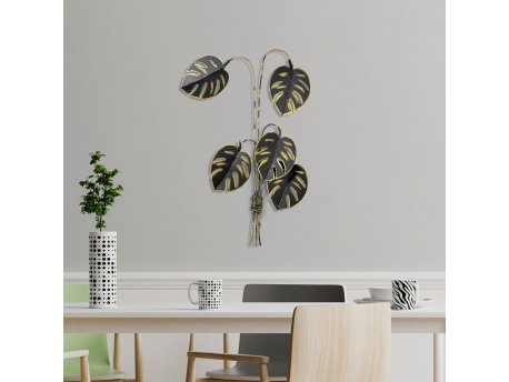 WALLXPERT Dekorativni metalni zidni pribor Monstera Gold