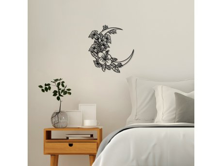WALLXPERT Dekorativni metalni zidni pribor Flower Moon 1 M