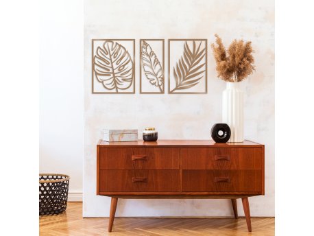 WALLXPERT Dekorativni metalni zidni pribor Leaf 2 Copper