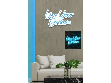 WALLXPERT Dekorativna plastična LED rasveta Live Your Dream Blue