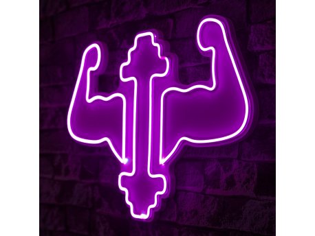 WALLXPERT Dekorativna plastična LED rasveta Gym Dumbbells WorkOut Pink