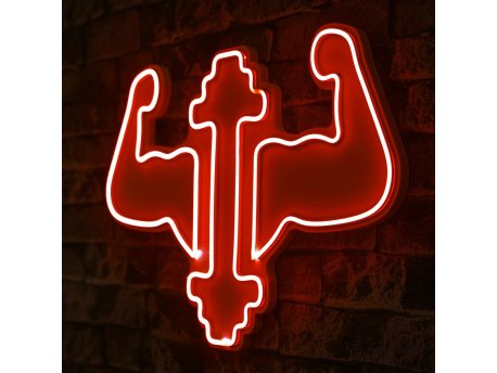 WALLXPERT Dekorativna plastična LED rasveta Gym Dumbbells WorkOut Red