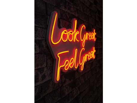 WALLXPERT Dekorativna plastična LED rasveta Look Great Feel Great Red