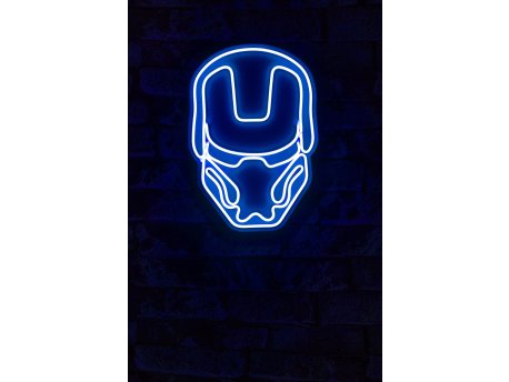 WALLXPERT Dekorativna plastična LED rasveta Iron Man Blue