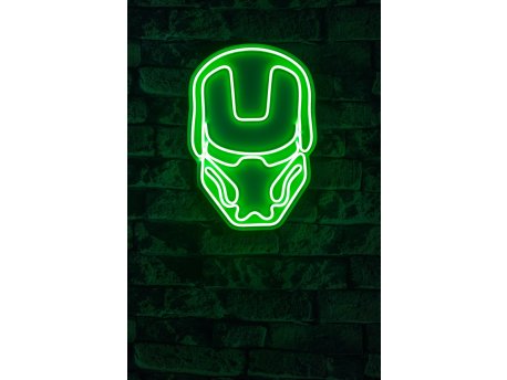 WALLXPERT Dekorativna plastična LED rasveta Iron Man Green