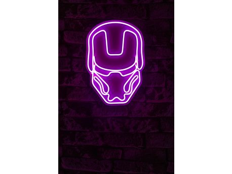 WALLXPERT Dekorativna plastična LED rasveta Iron Man Pink