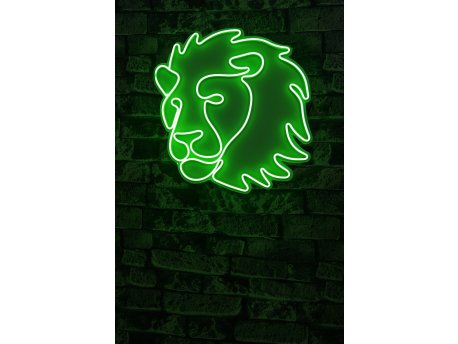 WALLXPERT Dekorativna plastična LED rasveta Lion Green
