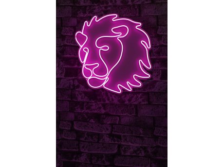 WALLXPERT Dekorativna plastična LED rasveta Lion Pink