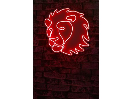 WALLXPERT Dekorativna plastična LED rasveta Lion Red