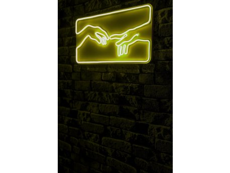WALLXPERT Dekorativna plastična LED rasveta Creation of Adam Yellow