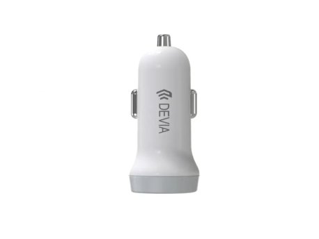DEVIA Auto punjač Idrawer, Dual USB, Tip C, 3.1A, Beli