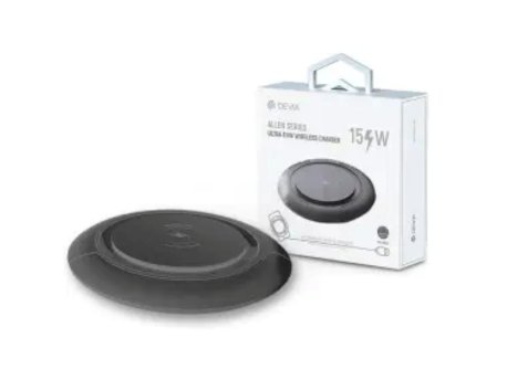 DEVIA Bežični punjač Allen Series Ultra Thin, 15W, Crni