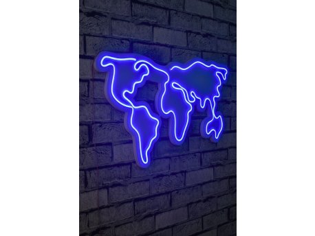 WALLXPERT Dekorativna plastična LED rasveta World Map Blue
