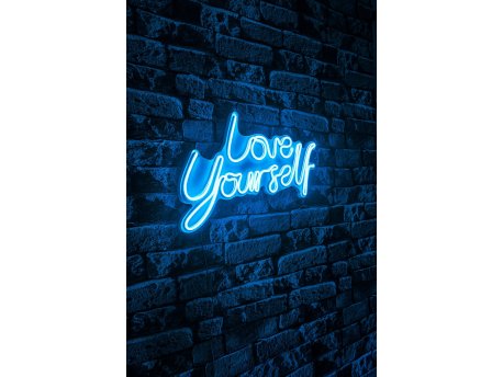 WALLXPERT Dekorativna plastična LED rasveta Love Yourself Blue