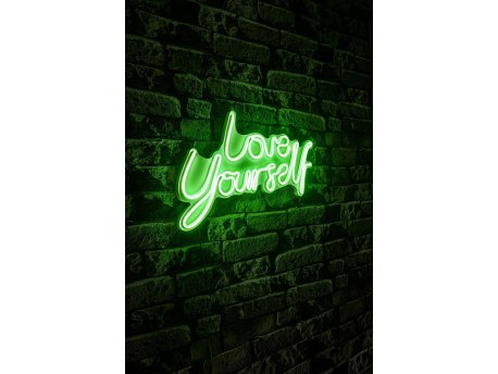 WALLXPERT Dekorativna plastična LED rasveta Love Yourself Green