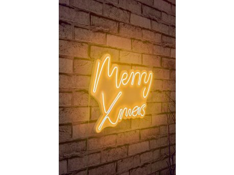 WALLXPERT Dekorativna plastična LED rasveta Merry Christmas Yellow