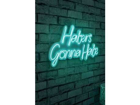 WALLXPERT Dekorativna plastična LED rasveta Haters Gonna Hate Blue