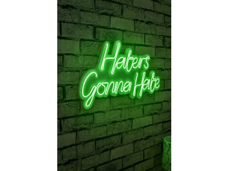 WALLXPERT Dekorativna plastična LED rasveta Haters Gonna Hate Green