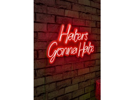 WALLXPERT Dekorativna plastična LED rasveta Haters Gonna Hate Red
