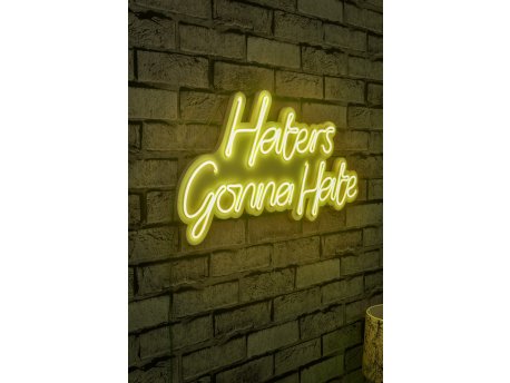 WALLXPERT Dekorativna plastična LED rasveta Haters Gonna Hate Yellow