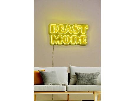WALLXPERT Dekorativna plastična LED rasveta Beast Mode Yellow