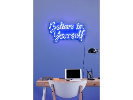 WALLXPERT Dekorativna plastična LED rasveta Believe in Yourself Blue