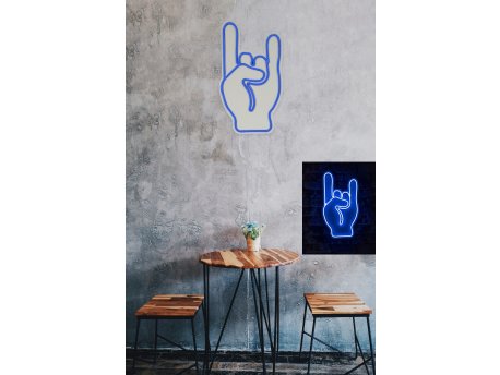 WALLXPERT Dekorativna plastična LED rasveta Rock N Roll Sign Blue