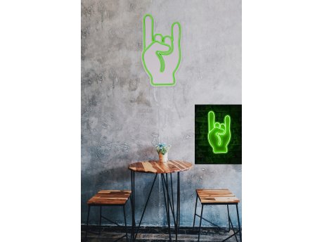 WALLXPERT Dekorativna plastična LED rasveta Rock N Roll Sign Green