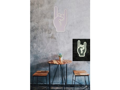 WALLXPERT Dekorativna plastična LED rasveta Rock N Roll Sign White
