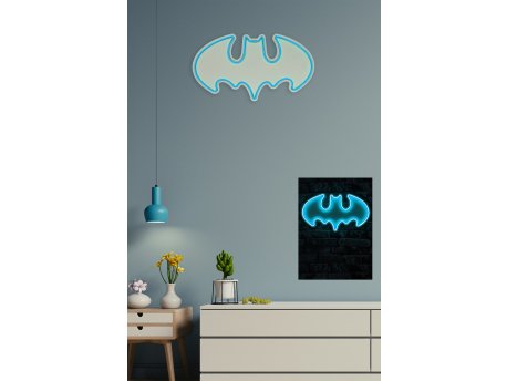 WALLXPERT Dekorativna plastična LED rasveta Batman Bat Light Blue