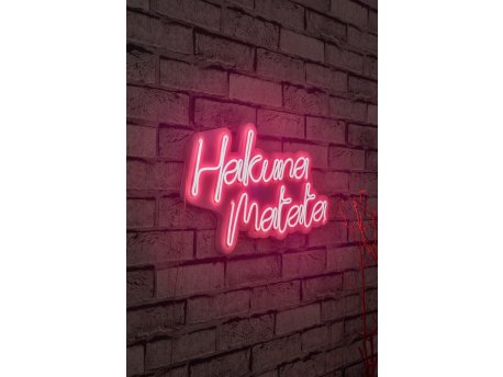 WALLXPERT Dekorativna plastična LED rasveta Hakuna Matata Pink