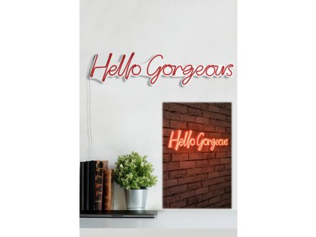 WALLXPERT Dekorativna plastična LED rasveta Hello Gorgeous Red