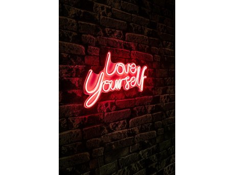 WALLXPERT Dekorativna plastična LED rasveta Love Yourself Red