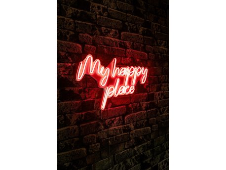 WALLXPERT Dekorativna plastična LED rasveta My Happy Place Red