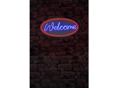 WALLXPERT Dekorativna plastična LED rasveta Welcome Red Blue