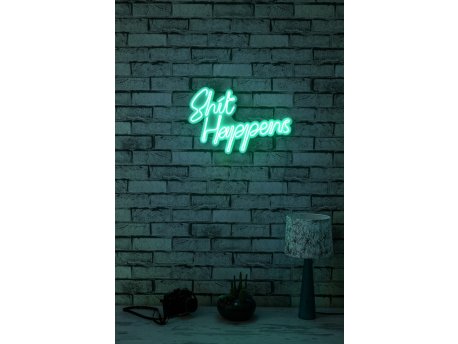 WALLXPERT Dekorativna plastična LED rasveta Shit Happens Blue