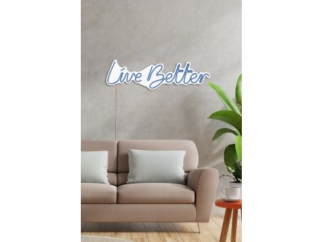 WALLXPERT Dekorativna plastična LED rasveta Live Better Blue