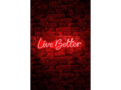 WALLXPERT Dekorativna plastična LED rasveta Live Better Red