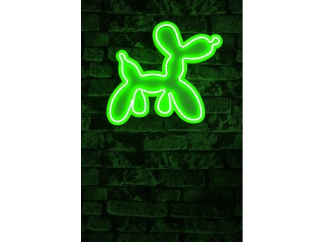 WALLXPERT Dekorativna plastična LED rasveta Balloon Dog Green