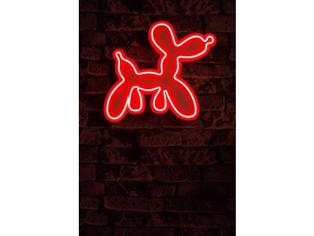 WALLXPERT Dekorativna plastična LED rasveta Balloon Dog Red